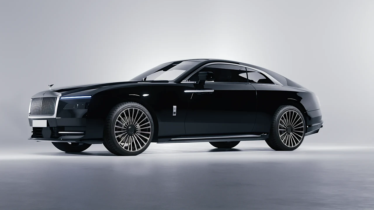 Rolls-Royce Spectre 2024 on RDB LA Twenty Three forged wheels, front three-quarter view