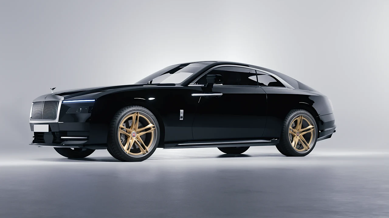 Rolls-Royce Spectre 2024 on HRE Performance Wheels S207H forged wheels, front three-quarter view