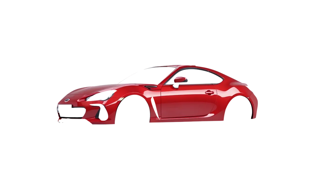 Subaru BRZ 2022 wrapped in Hot Rod Red (3M G13), front three-quarter view