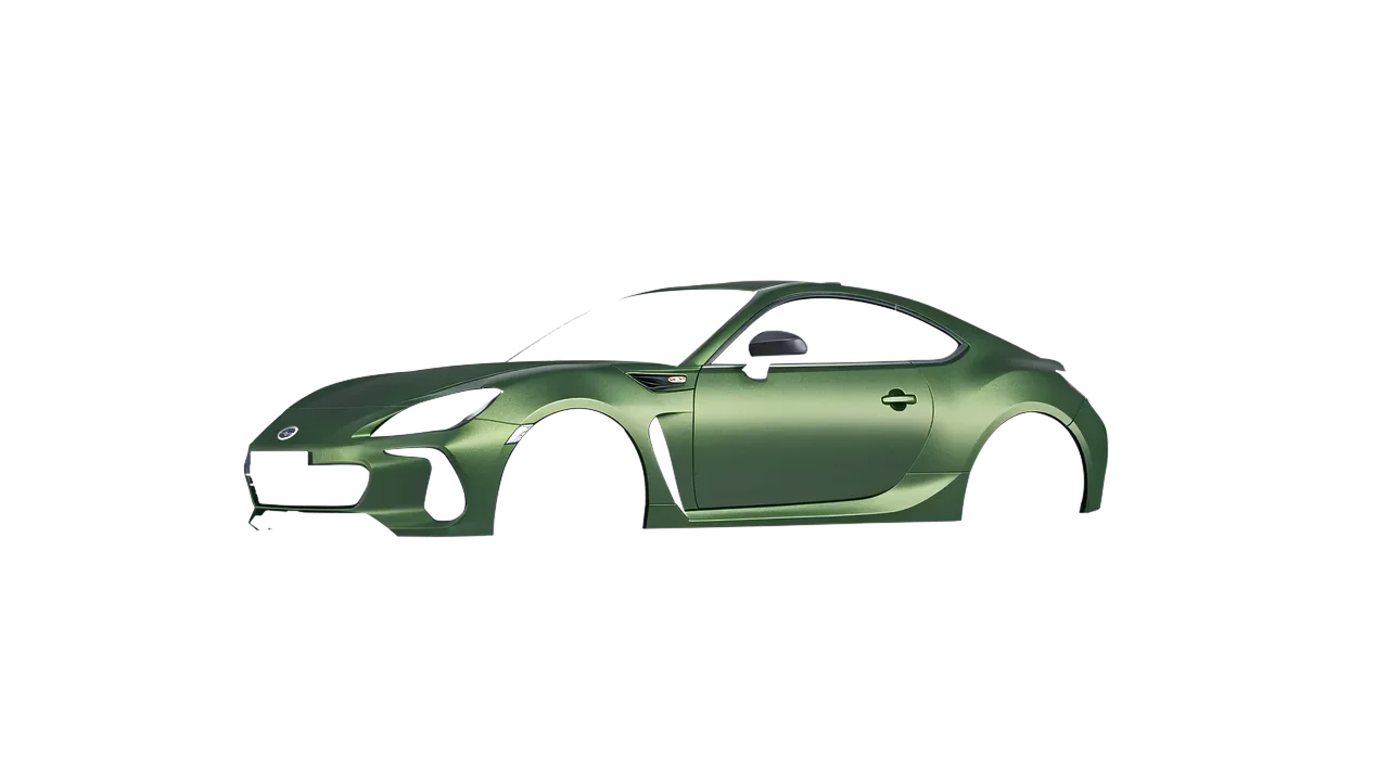 Subaru BRZ 2022 wrapped in Apple Green (Avery Dennison SW900-745-M), front three-quarter view