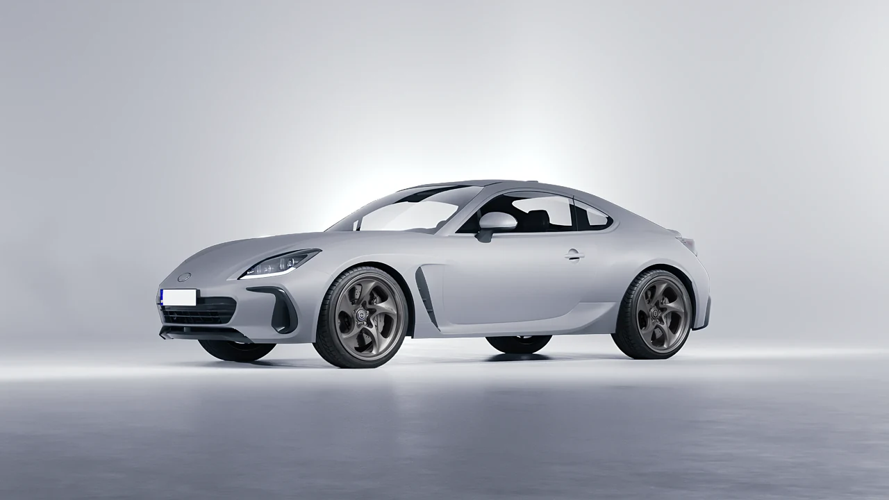 Subaru BRZ 2022 on HRE Performance Wheels 522 forged wheels, front three-quarter view