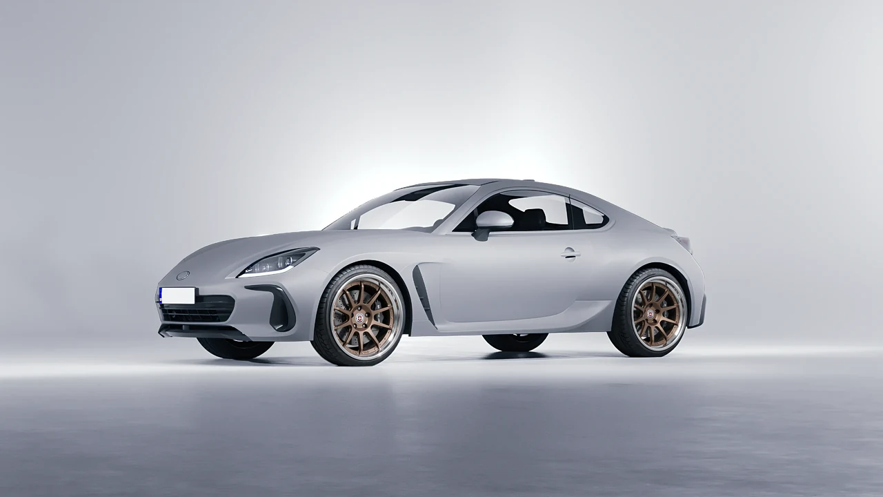 Subaru BRZ 2022 on HRE Performance Wheels C103 forged wheels, front three-quarter view