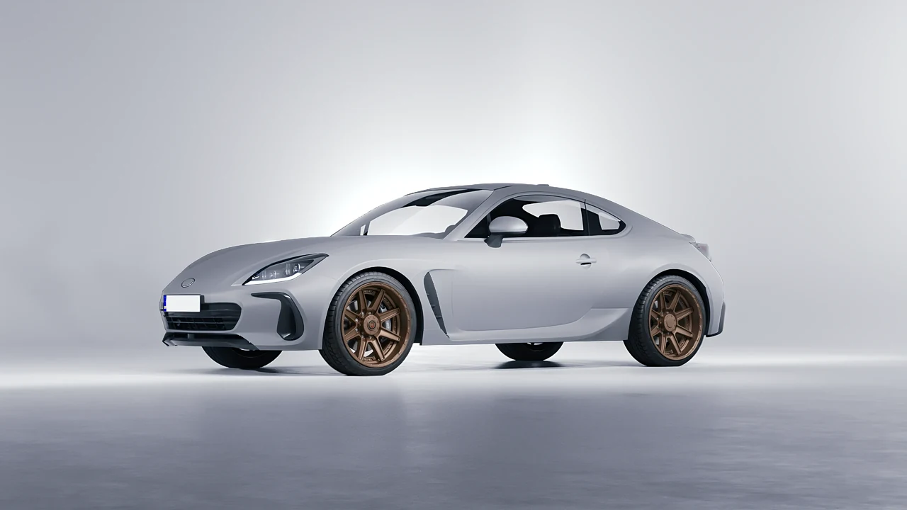 Subaru BRZ 2022 on HRE Performance Wheels HD188 forged wheels, front three-quarter view