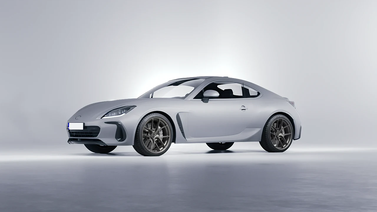 Subaru BRZ 2022 on HRE Performance Wheels R101-Lightweight forged wheels, front three-quarter view