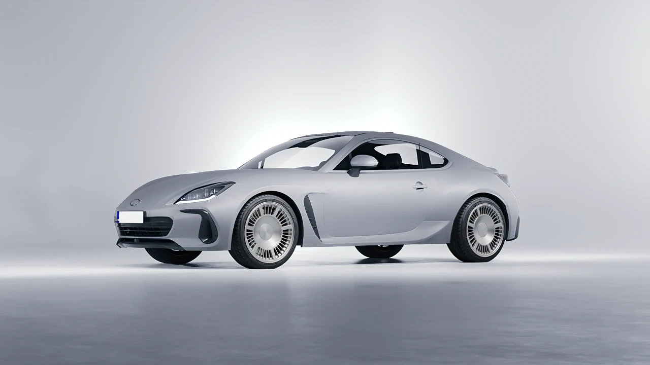 Subaru BRZ 2022 on RDB LA Masterpiece forged wheels, front three-quarter view