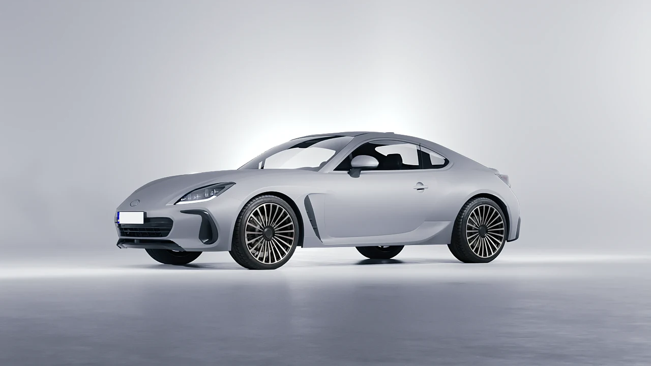 Subaru BRZ 2022 on RDB LA Twenty Three forged wheels, front three-quarter view