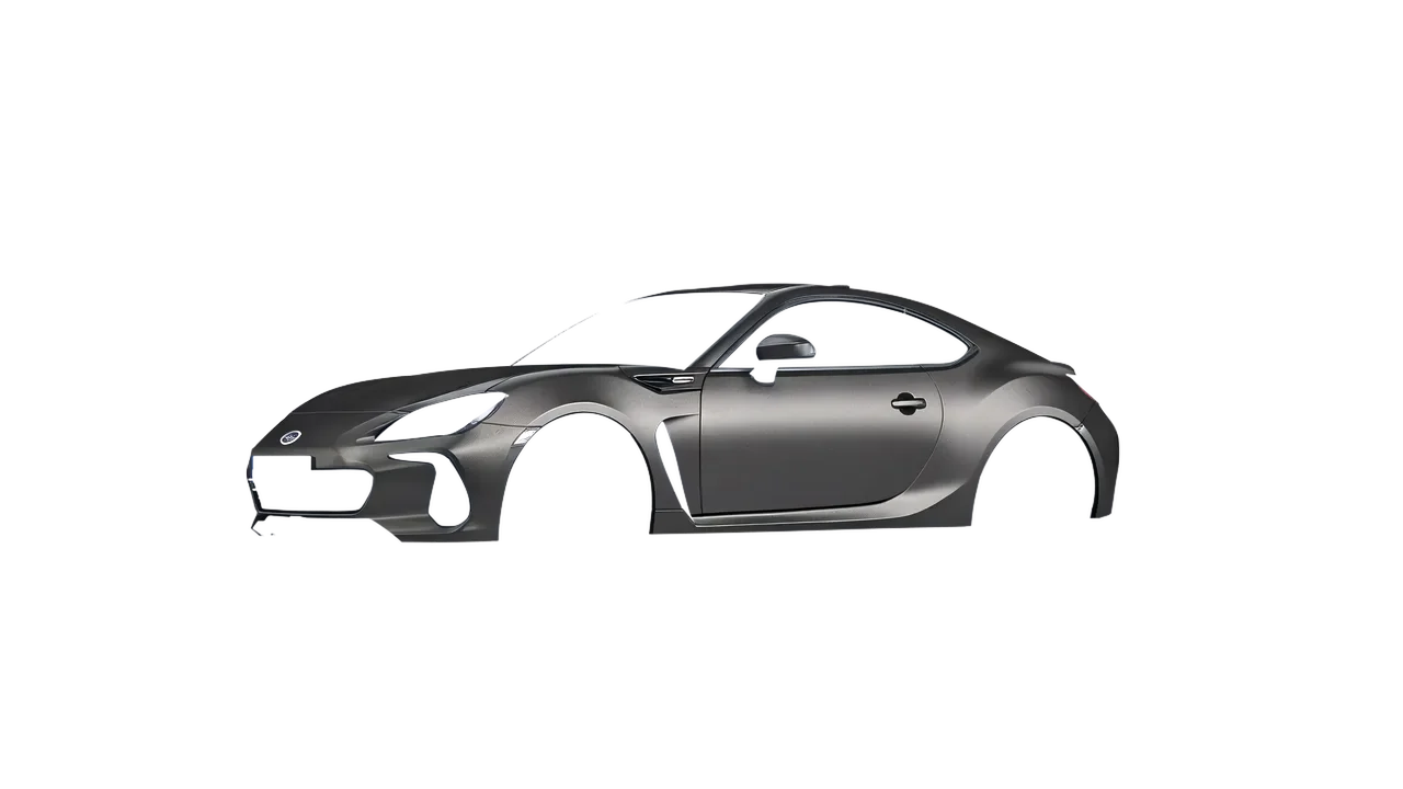 Subaru BRZ 2022 wrapped in Black Rock Grey (Avery Dennison SW900-823-M), front three-quarter view