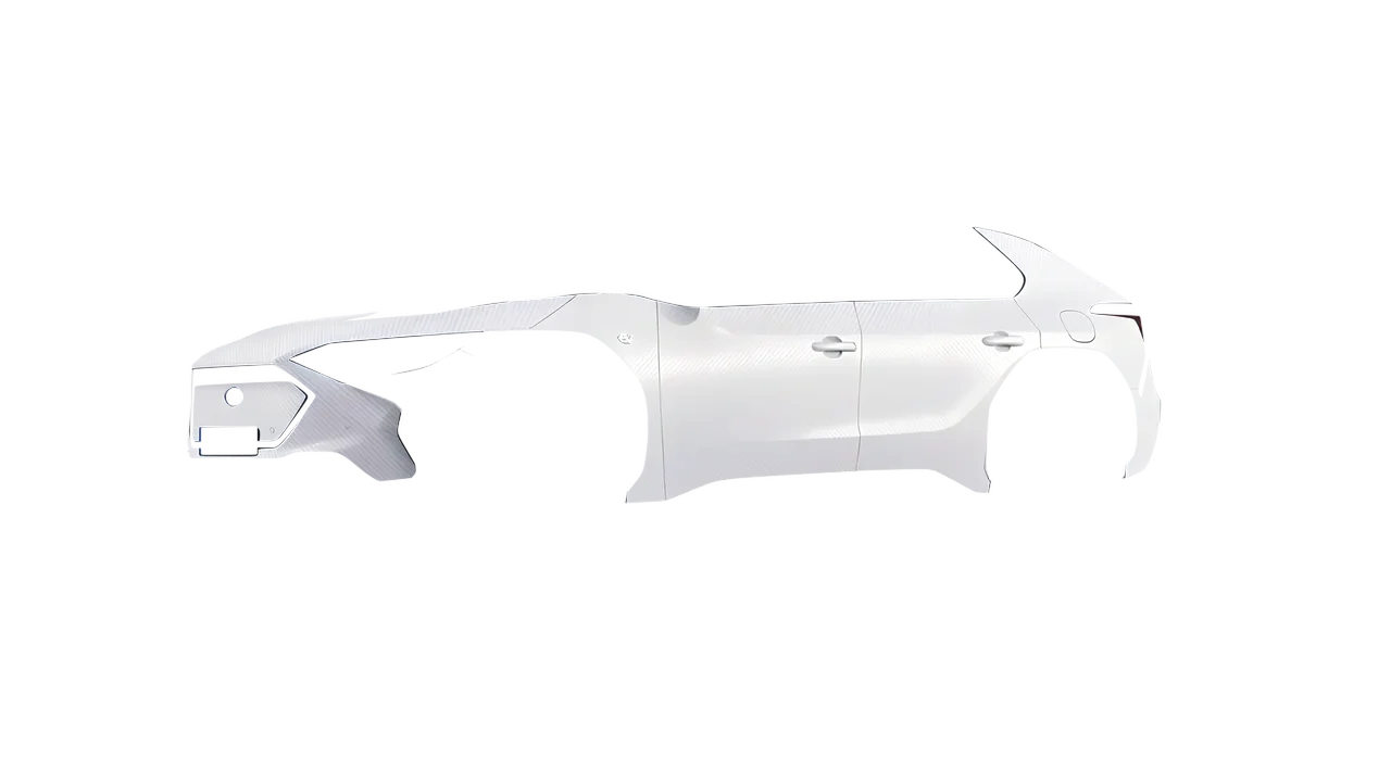 Subaru Solterra 2023 wrapped in Carbon Fiber White (Avery Dennison SW900-115-X), front three-quarter view