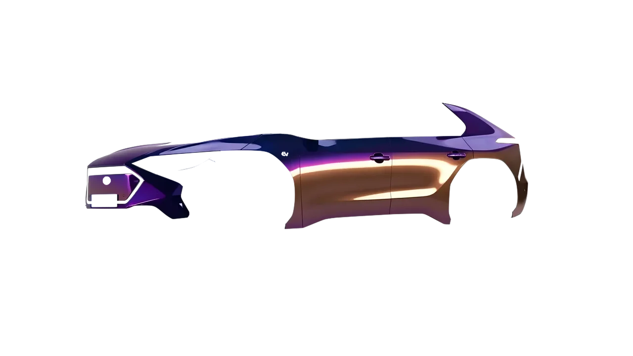 Subaru Solterra 2023 wrapped in Gloss Flip Deep Space (3M GP278), front three-quarter view