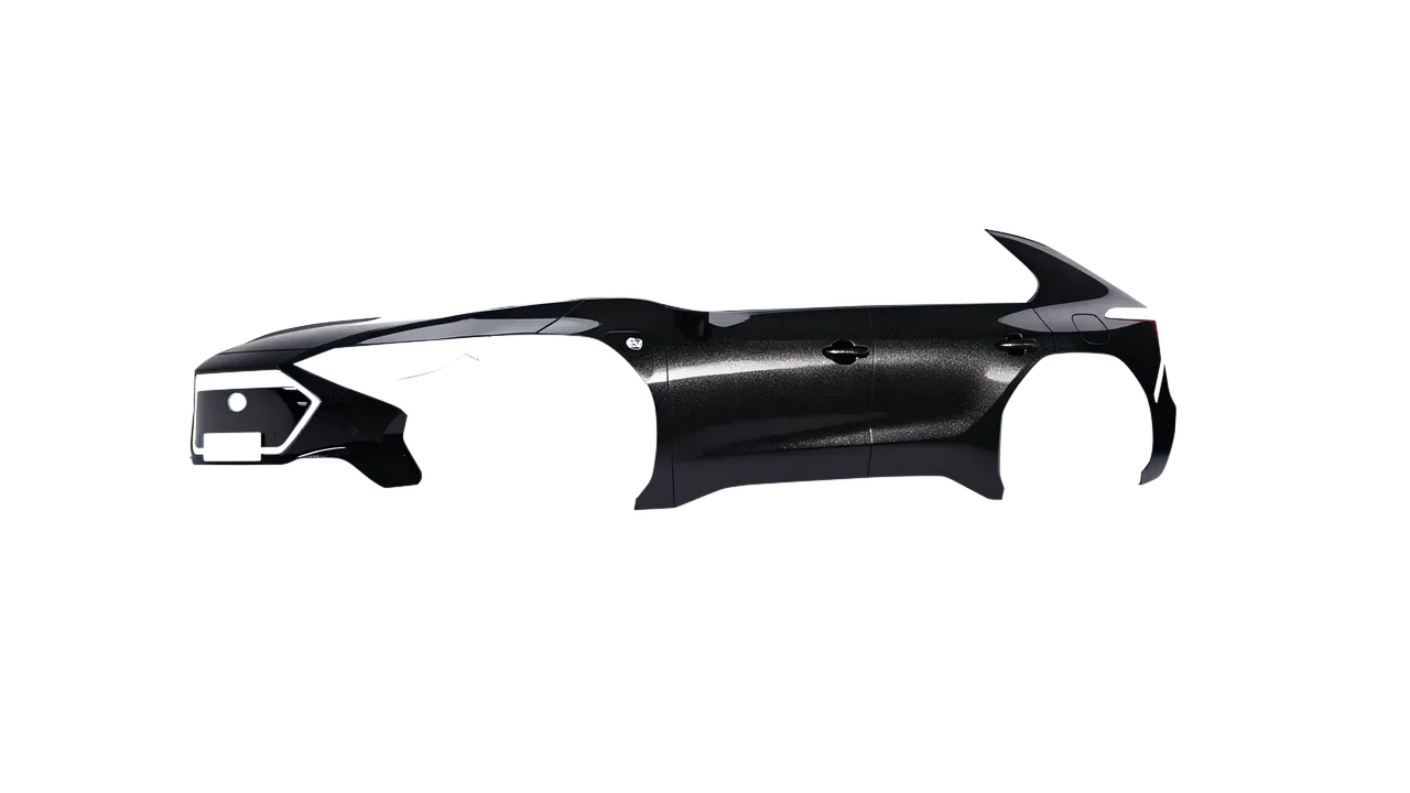Subaru Solterra 2023 wrapped in Mystery Black (Avery Dennison SW900-184-M), front three-quarter view