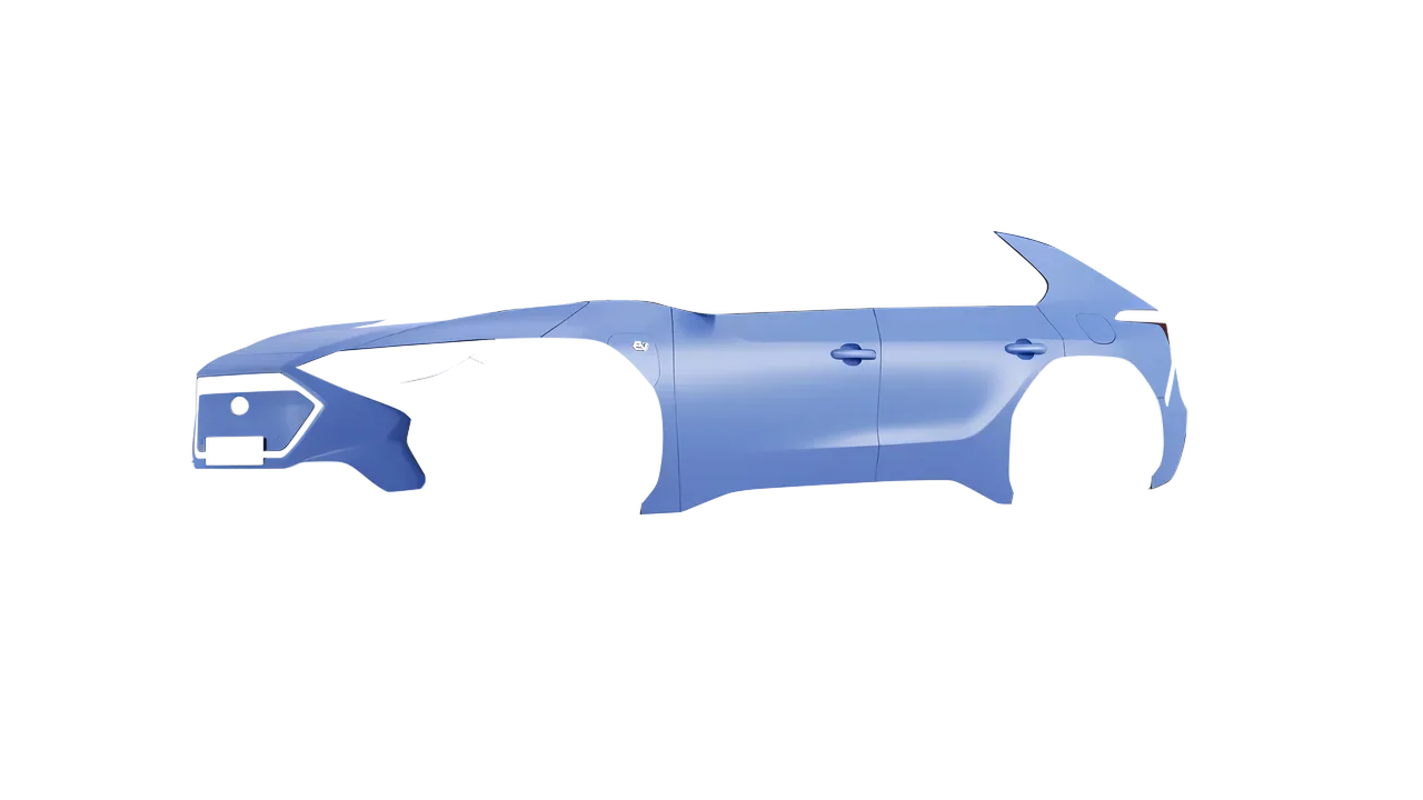 Subaru Solterra 2023 wrapped in Dreamline Blue (Avery Dennison SW900-616-O), front three-quarter view
