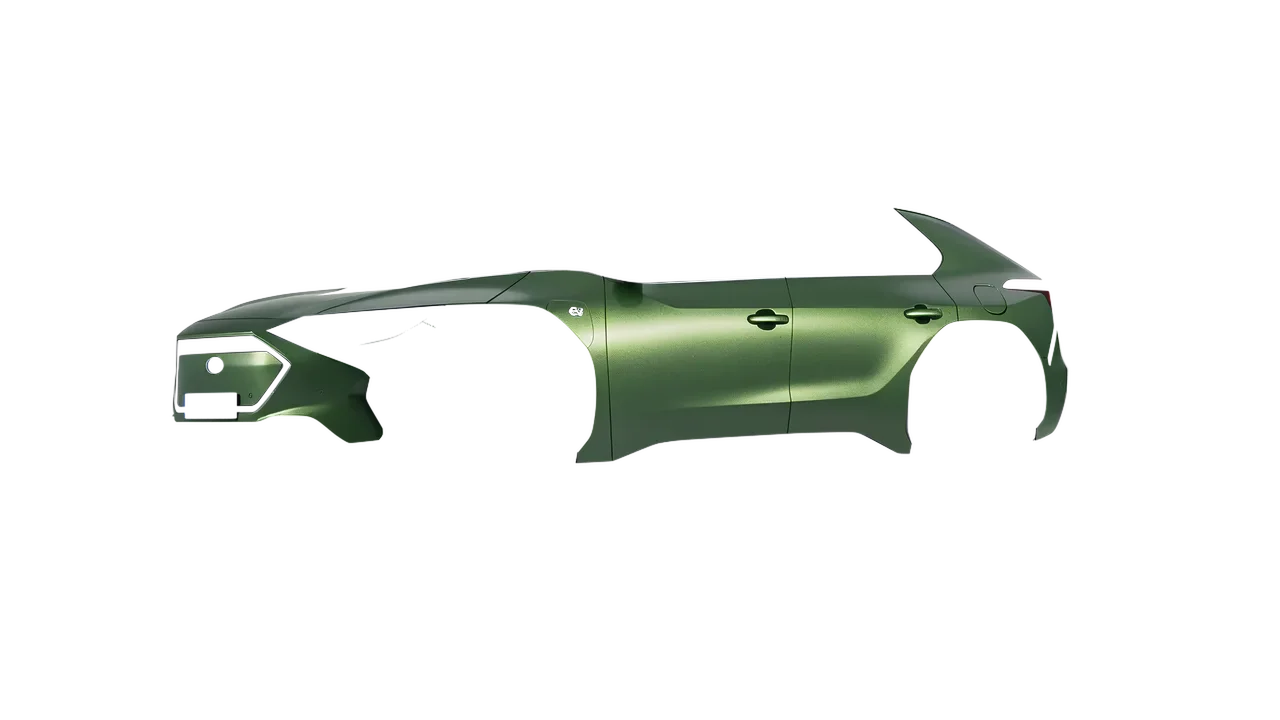 Subaru Solterra 2023 wrapped in Apple Green (Avery Dennison SW900-745-M), front three-quarter view