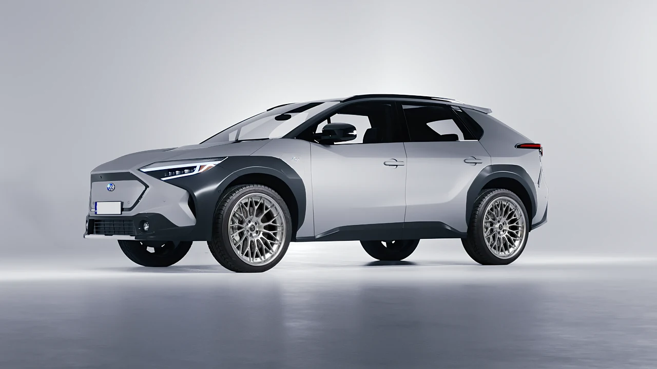 Subaru Solterra 2023 on RDB LA Signature forged wheels, front three-quarter view