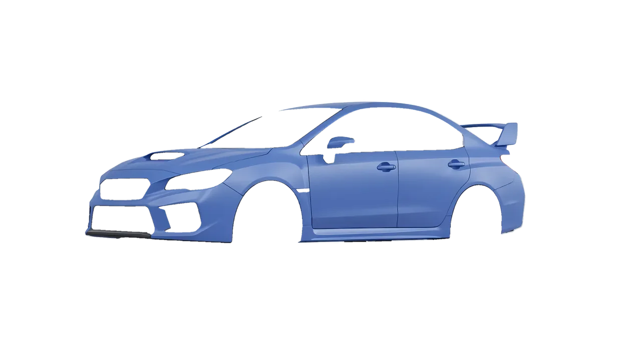 Subaru WRX STI 2020 wrapped in Dreamline Blue (Avery Dennison SW900-616-O), front three-quarter view