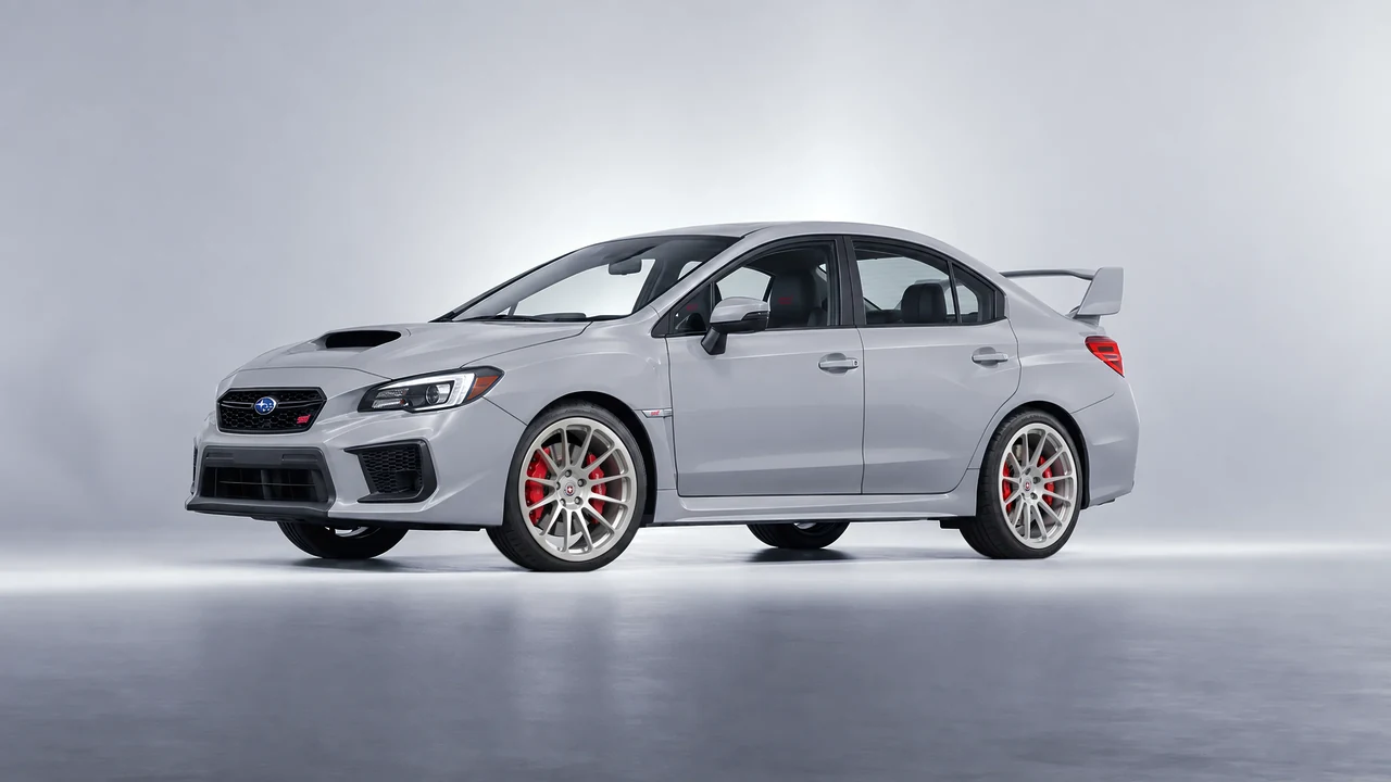 Subaru WRX STI 2020 on HRE Performance Wheels 303M forged wheels, front three-quarter view