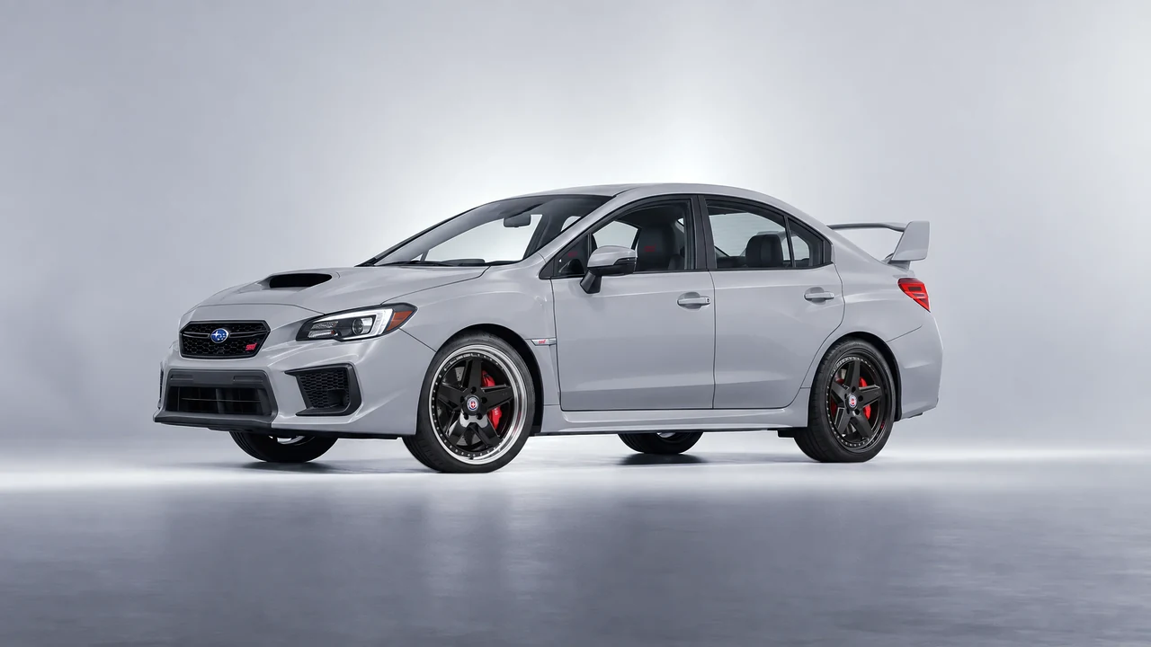 Subaru WRX STI 2020 on HRE Performance Wheels 517 forged wheels, front three-quarter view