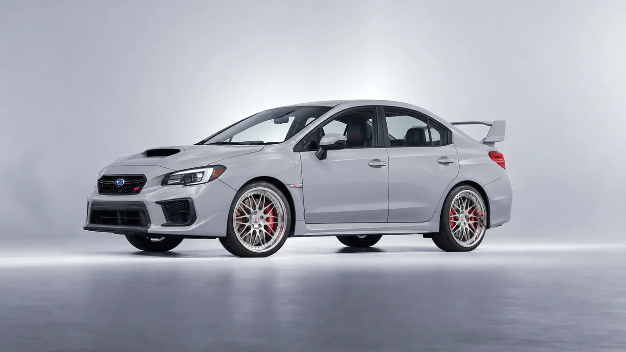 Subaru WRX STI 2020 on HRE Performance Wheels 540C forged wheels, front three-quarter view