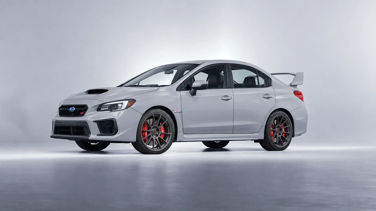 Subaru WRX STI 2020 on HRE Performance Wheels RC103 forged wheels, front three-quarter view