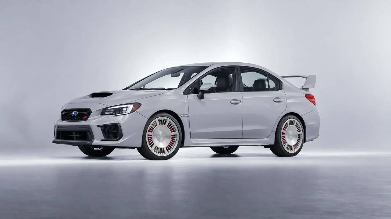 Subaru WRX STI 2020 on RDB LA Masterpiece forged wheels, front three-quarter view