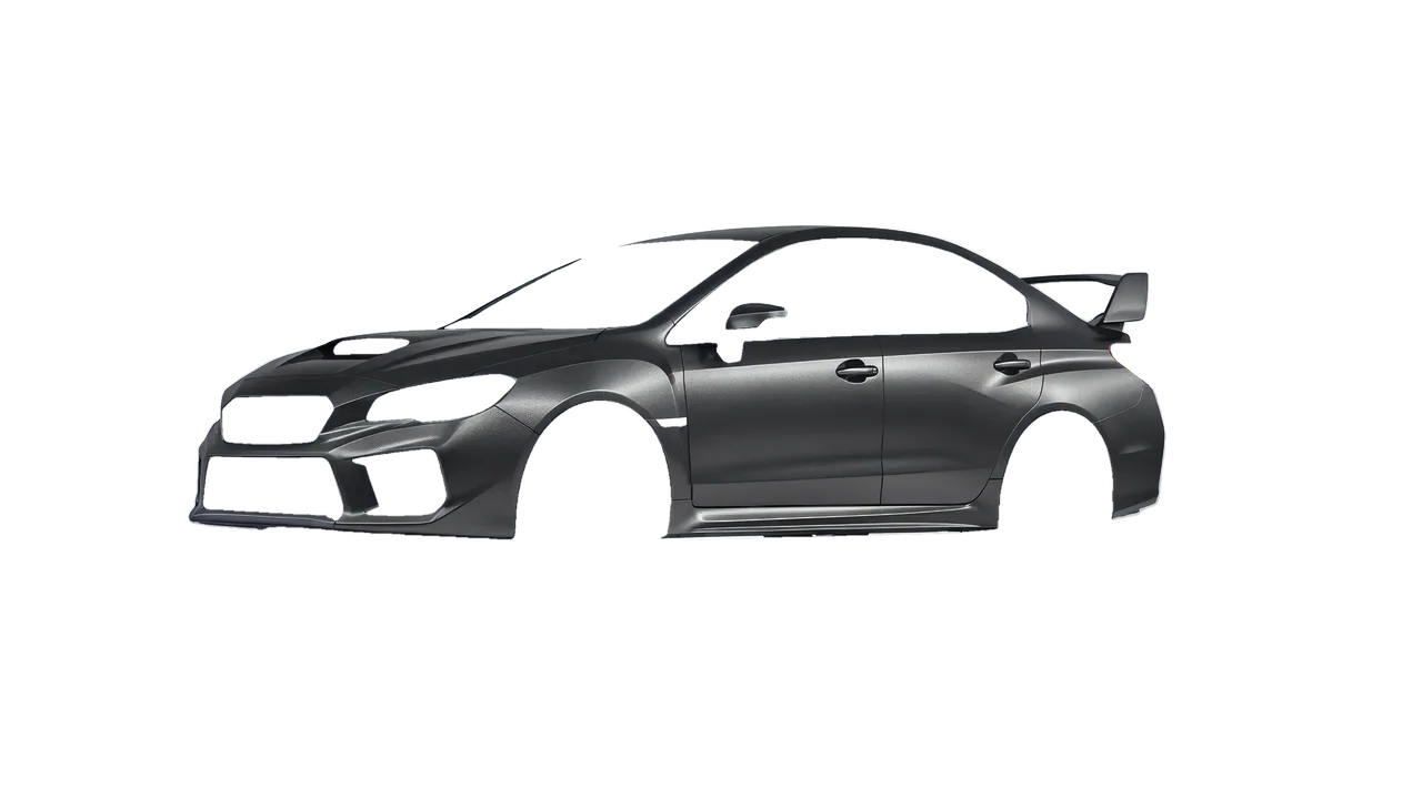 Subaru WRX STI 2020 wrapped in Black Rock Grey (Avery Dennison SW900-823-M), front three-quarter view