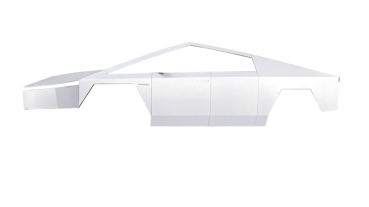 Tesla Cybertruck 2024 wrapped in Carbon Fiber White (Avery Dennison SW900-115-X), front three-quarter view