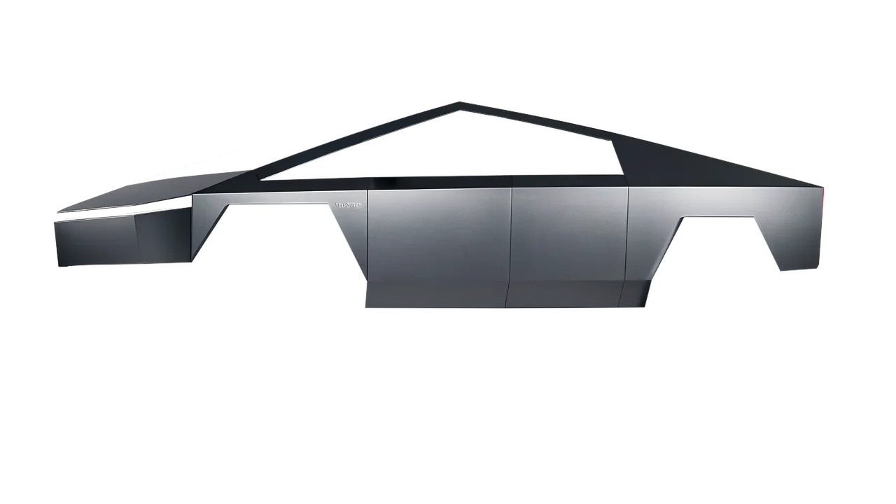 Tesla Cybertruck 2024 wrapped in Black Rock Grey (Avery Dennison SW900-823-M), front three-quarter view