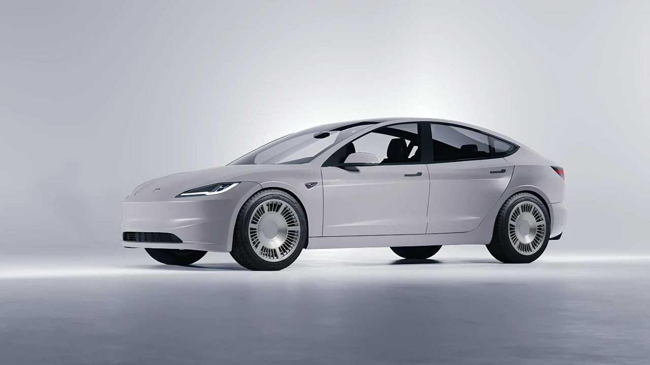 Tesla Model 3 2024 on RDB LA Masterpiece forged wheels, front three-quarter view
