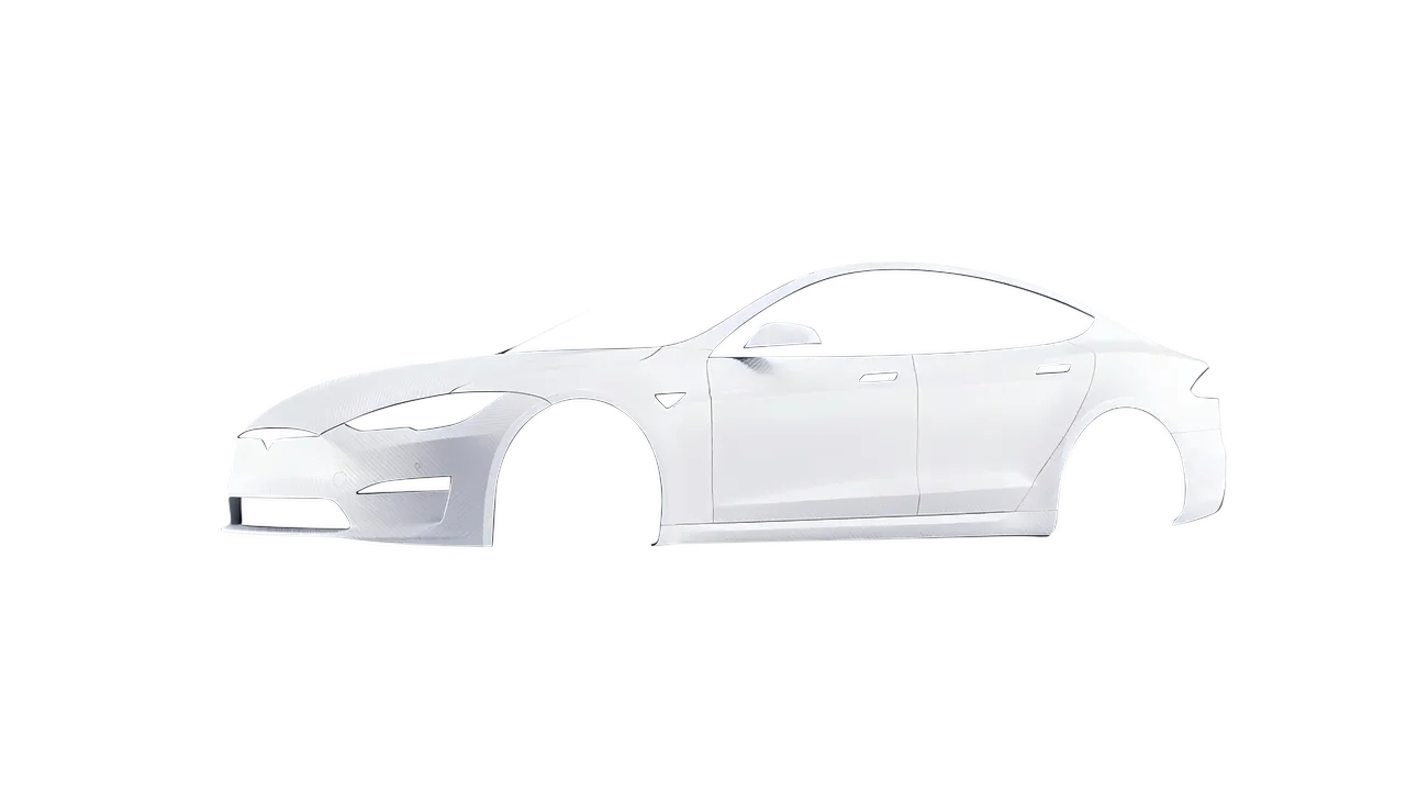 Tesla Model S 2013 wrapped in Carbon Fiber White (Avery Dennison SW900-115-X), front three-quarter view