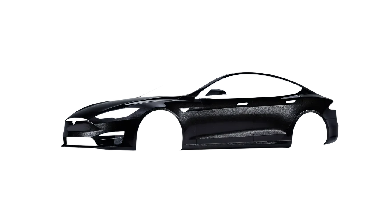 Tesla Model S 2013 wrapped in Mystery Black (Avery Dennison SW900-184-M), front three-quarter view