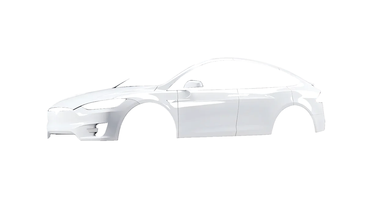Tesla Model X 2017 wrapped in Gloss White (3M G10), front three-quarter view