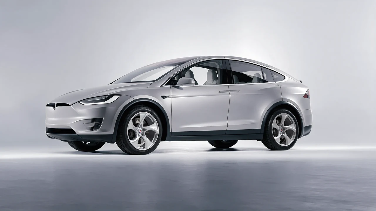 Tesla Model X 2017 on HRE Performance Wheels 522M forged wheels, front three-quarter view