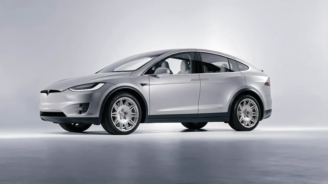 Tesla Model X 2017 on HRE Performance Wheels 528M forged wheels, front three-quarter view