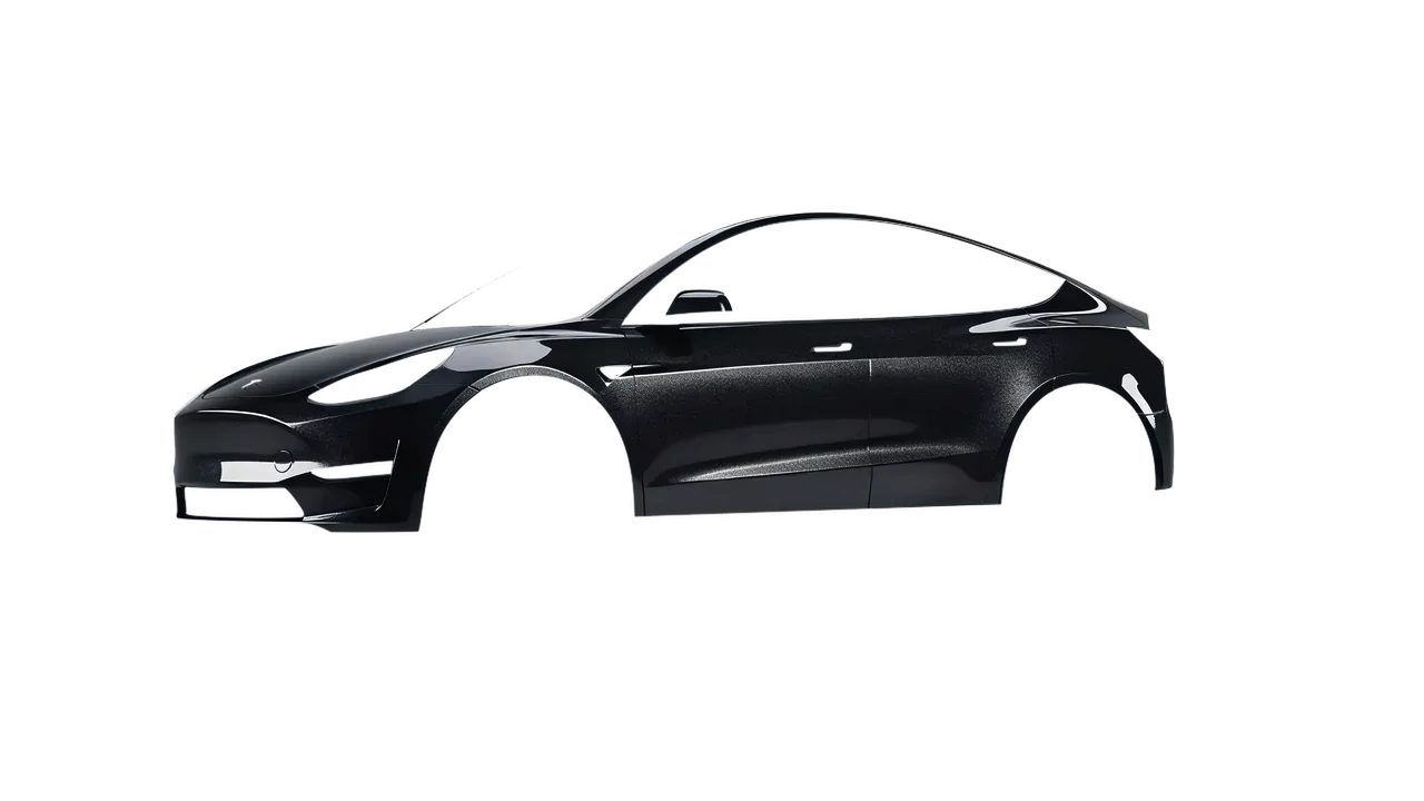 Tesla Model Y 2020 wrapped in Mystery Black (Avery Dennison SW900-184-M), front three-quarter view