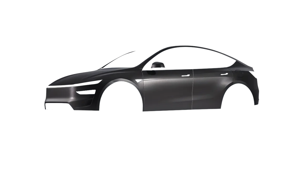 Tesla Model Y Juniper 2025 wrapped in Anthracite Matt (ORACAL 970RA-093M), front three-quarter view