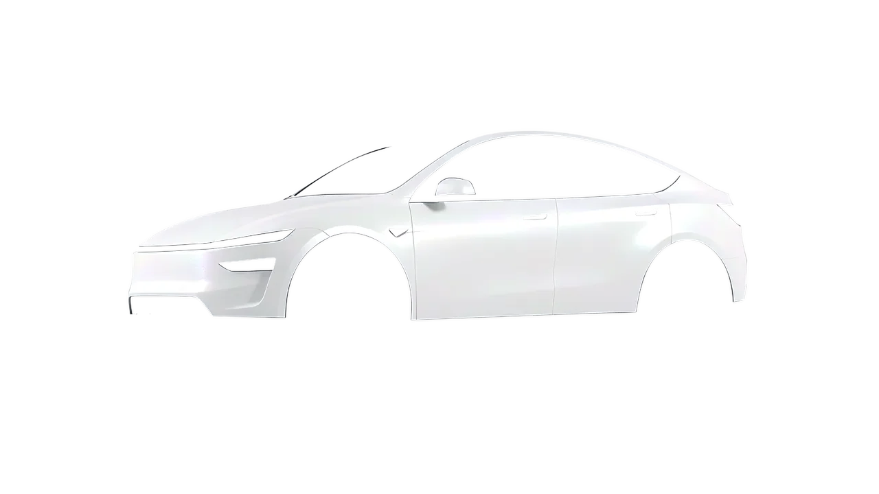 Tesla Model Y Juniper 2025 wrapped in Matt Crystalline White (KPMF K75540), front three-quarter view