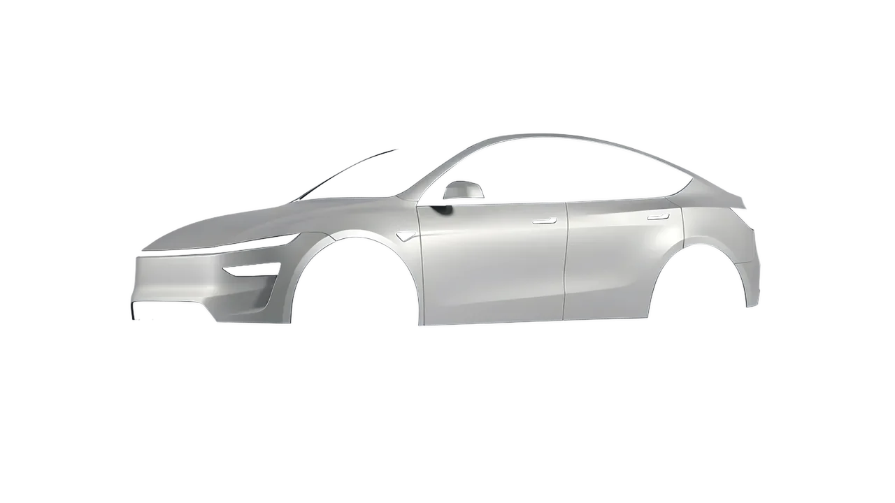 Tesla Model Y Juniper 2025 wrapped in Matt Lightning (KPMF K75548), front three-quarter view
