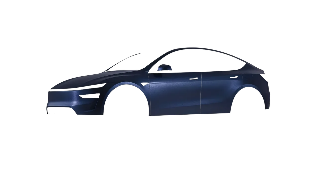 Tesla Model Y Juniper 2025 wrapped in Moonlight Matt (ORACAL 970RA-190M), front three-quarter view