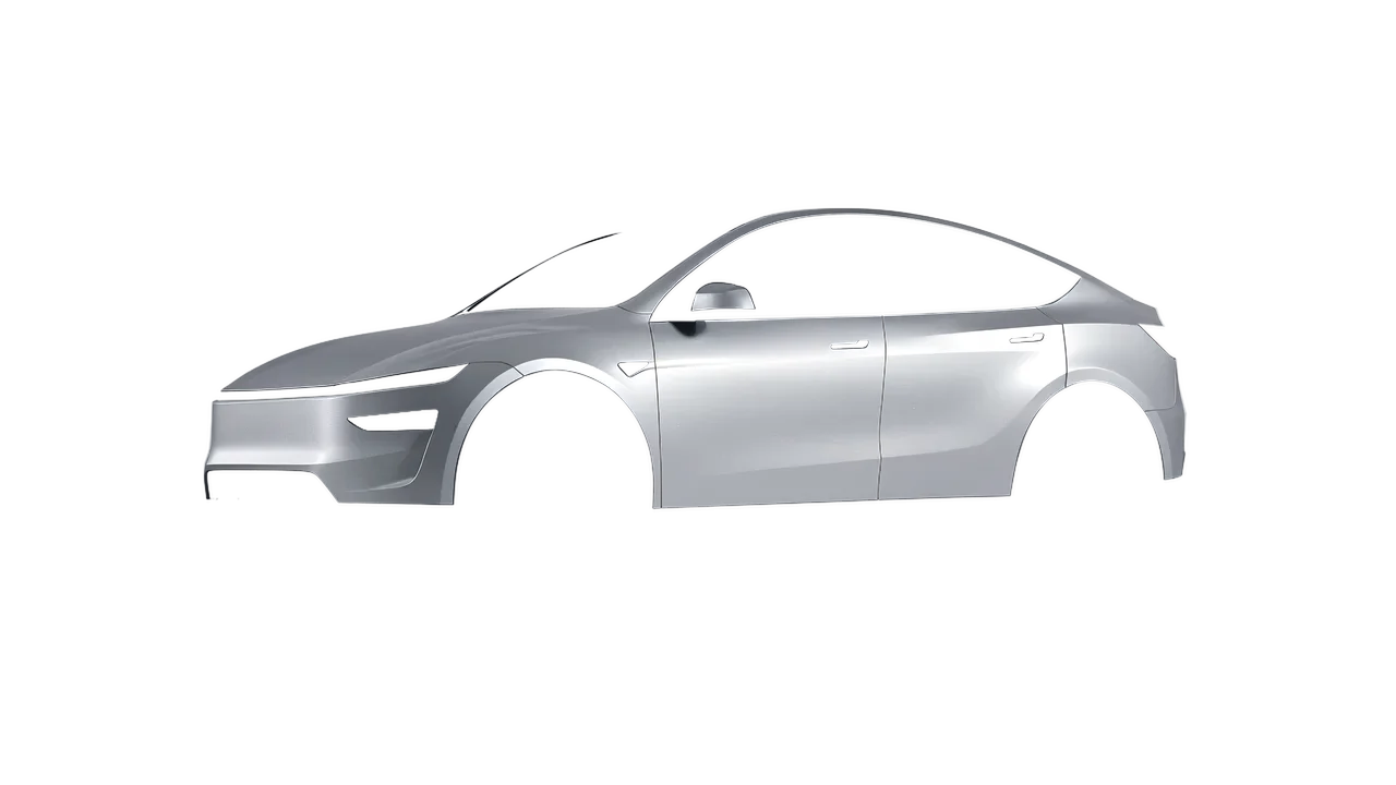 Tesla Model Y Juniper 2025 wrapped in Silver Grey Matt (ORACAL 970RA-090M), front three-quarter view