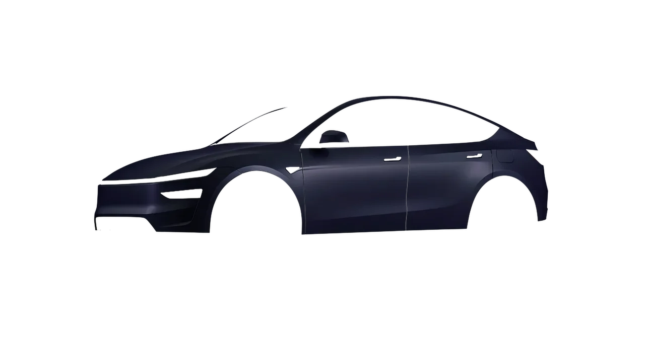 Tesla Model Y Juniper 2025 wrapped in Matt Sinister Blue (KPMF K75562), front three-quarter view