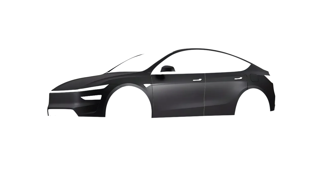 Tesla Model Y Juniper 2025 wrapped in Absolute Matt Perfect Black (KPMF K75810), front three-quarter view
