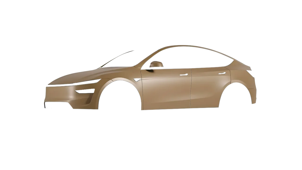 Tesla Model Y Juniper 2025 wrapped in Matt Stealth Tundra (KPMF K75531), front three-quarter view