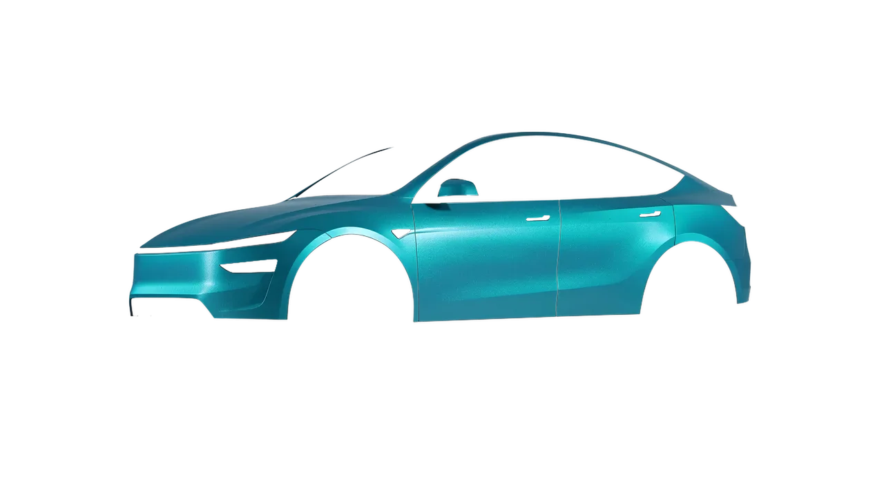 Tesla Model Y Juniper 2025 wrapped in Turbo Turquoise Matt (ORACAL 970RA-182M), front three-quarter view