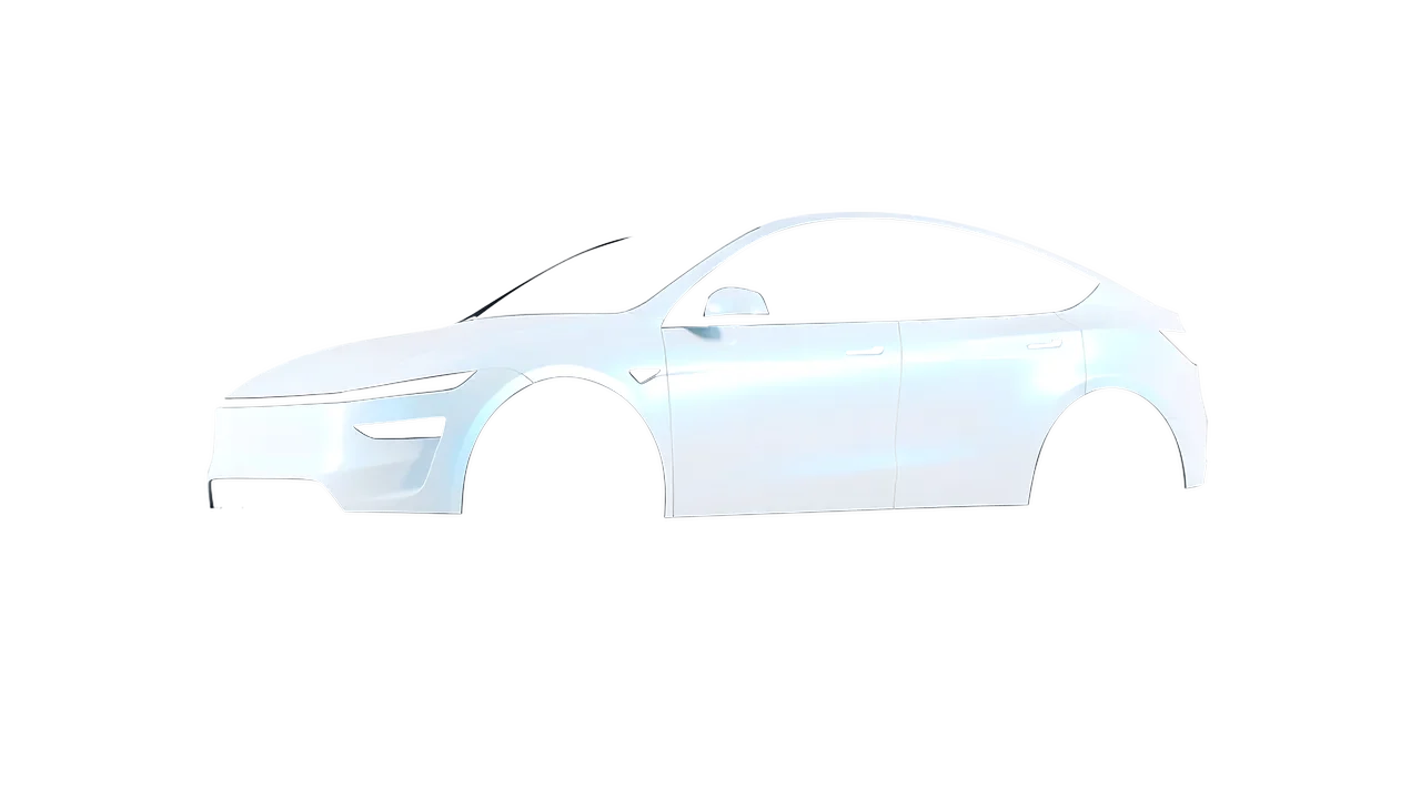 Tesla Model Y Juniper 2025 wrapped in Matt Pacific Blue White Starlight (KPMF K75576), front three-quarter view