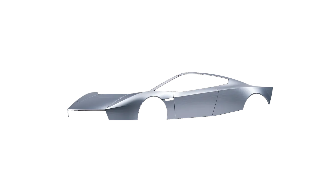Tesla Roadster 2026 wrapped in Brushed Aluminum (Avery Dennison SW900-812-X), front three-quarter view