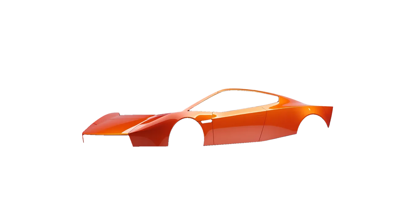 Tesla Roadster 2026 wrapped in Fiery Orange (3M G364), front three-quarter view