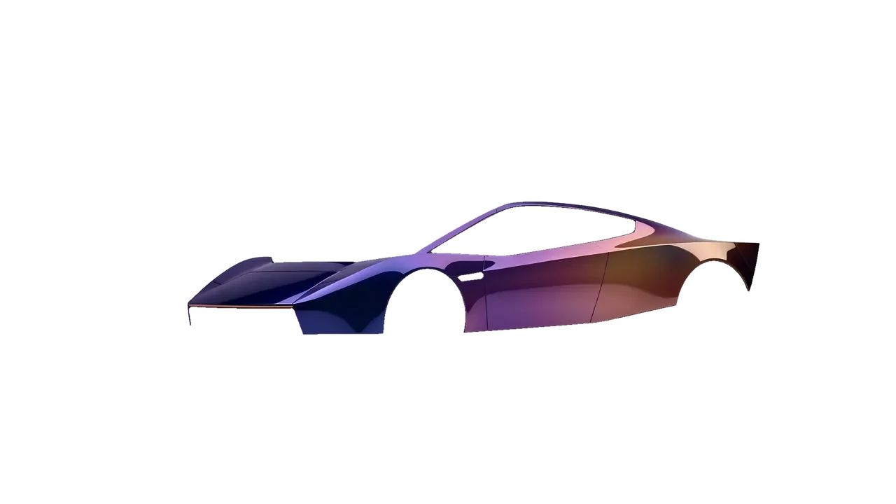 Tesla Roadster 2026 wrapped in Gloss Flip Deep Space (3M GP278), front three-quarter view