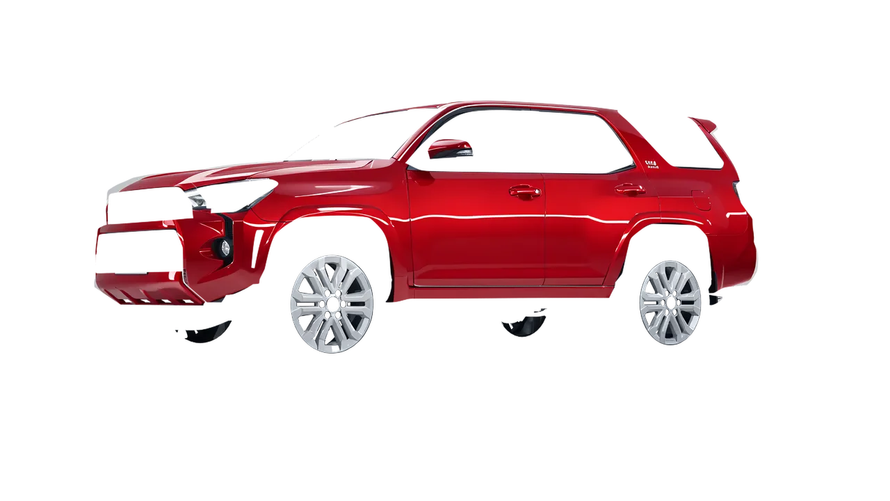 Toyota 4Runner 2025 wrapped in Hot Rod Red (3M G13), front three-quarter view