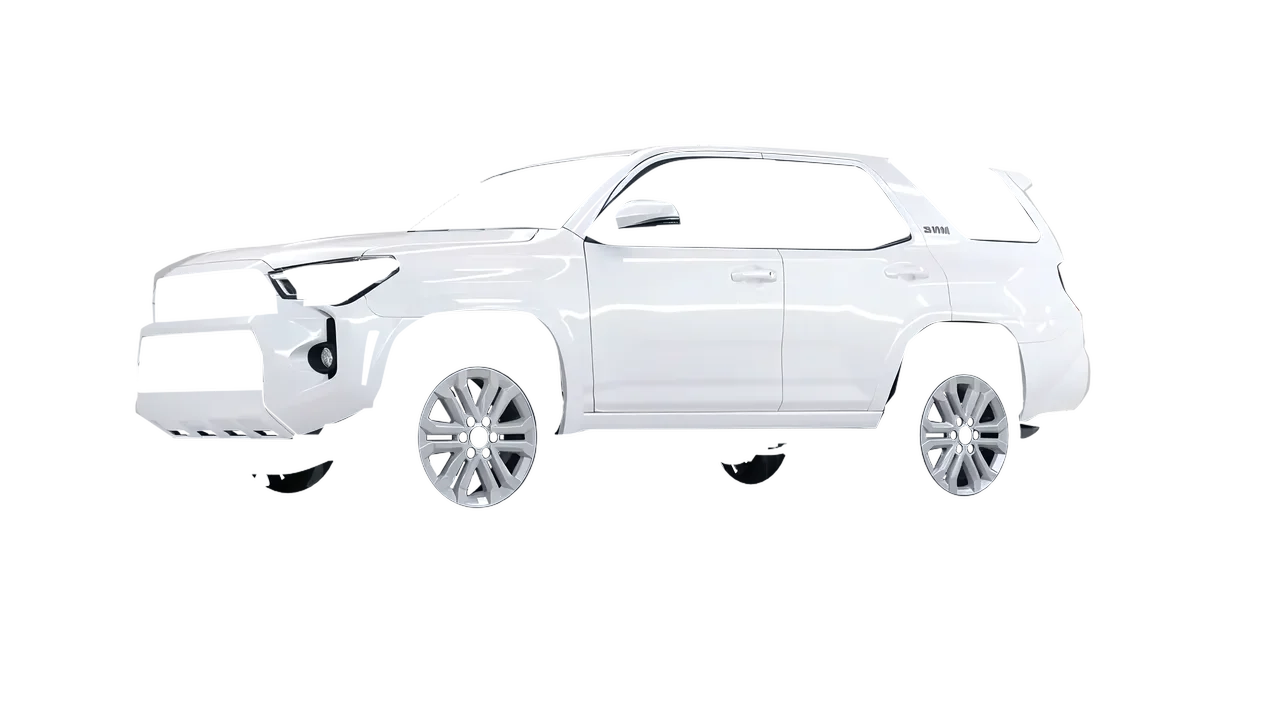 Toyota 4Runner 2025 wrapped in Gloss White (3M G10), front three-quarter view