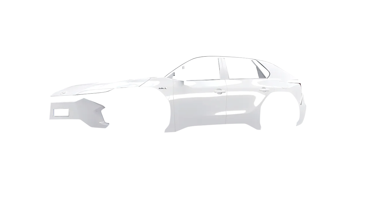 Toyota bZ4X 2023 wrapped in Gloss White (3M G10), front three-quarter view