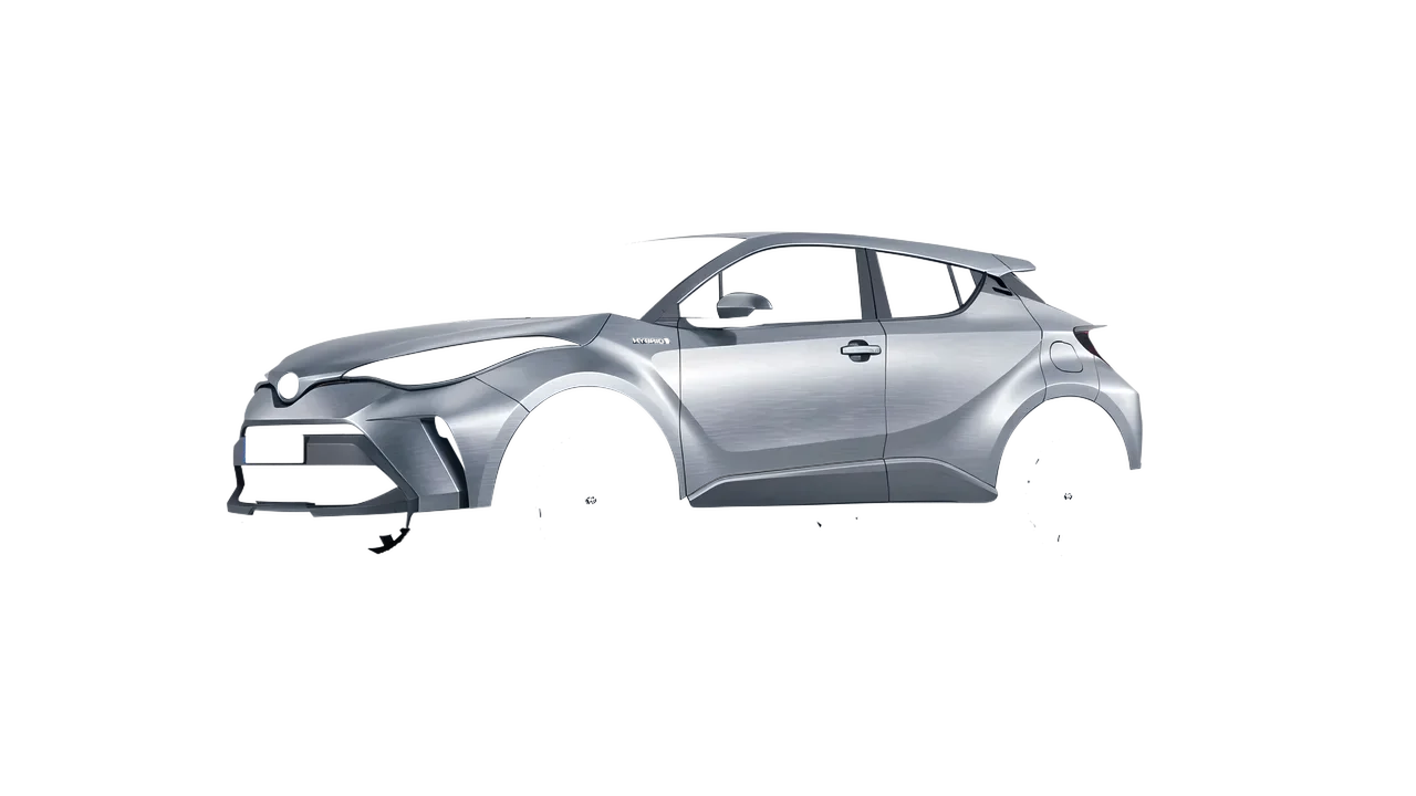 Toyota C-HR 2021 wrapped in Brushed Aluminum (Avery Dennison SW900-812-X), front three-quarter view